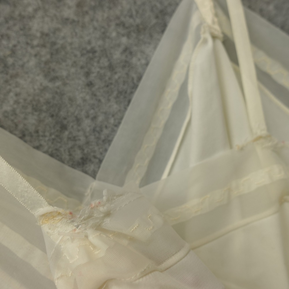 Vintage Coquette Slip Dress Women S Cream Angelcore Mesh Cami Lingerie Nightgown - Picture 9 of 11
